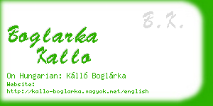 boglarka kallo business card